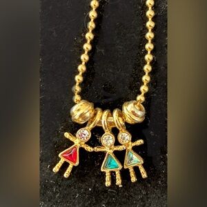 Vintage KIS Brats Charms Necklace--Swarovski Crystals
29" Chain With Spacers